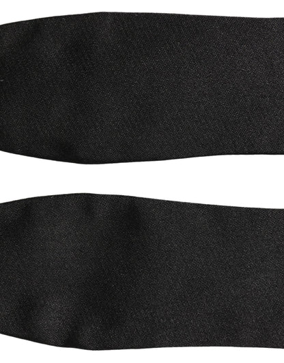 Men Black 100% Silk Adjustable Neck Papillon Bow Tie