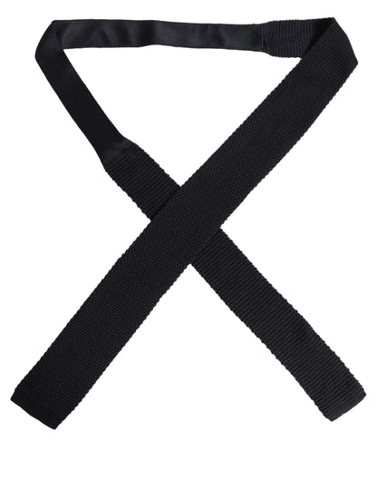 Men Black 100% Silk Adjustable Men Tied Necktie Tie