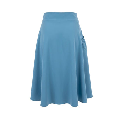 Blue Polyester Women Skirt