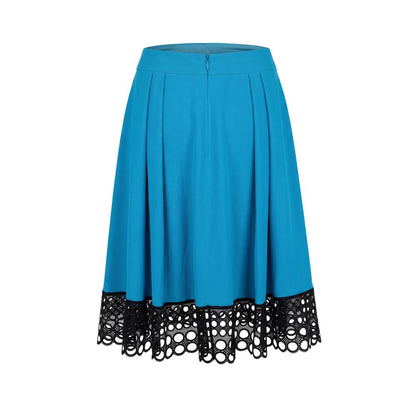 Blue Acetate Women Skirt