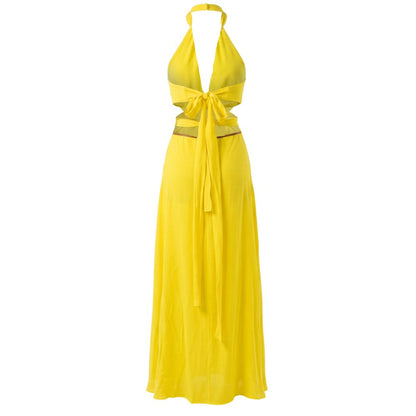 Yellow Viscose Women Dress