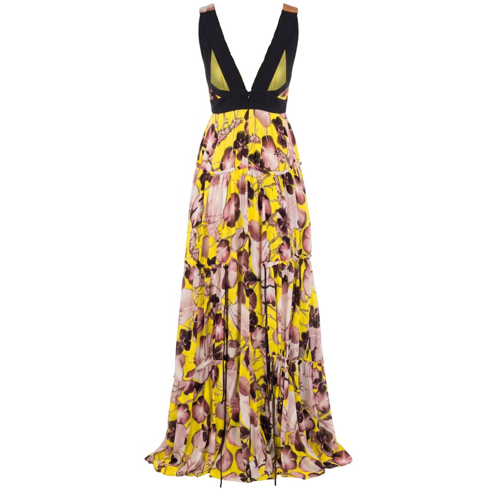 Yellow Silk Women Dress