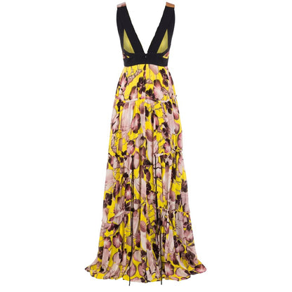 Yellow Silk Women Dress