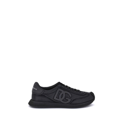 Black Fabric Athletic Sneakers