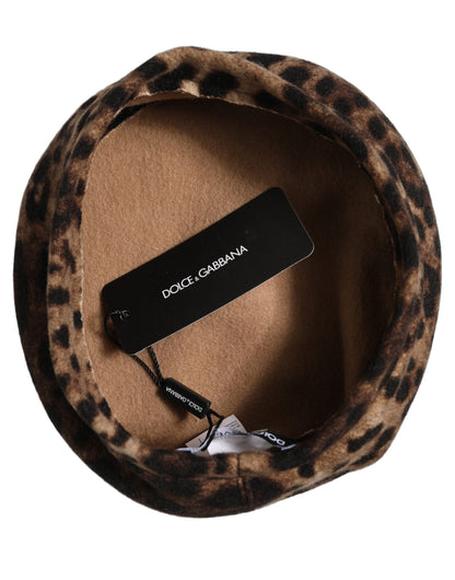 Brown Leopard French Style Beret Capello Hat