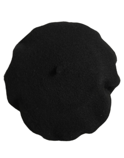 Black Wool French Style Beret Capello Hat