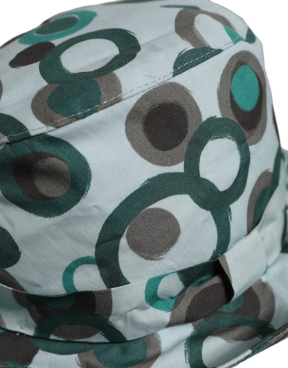 Teal Cotton Big Polka Dot Pattern Bucket Hat