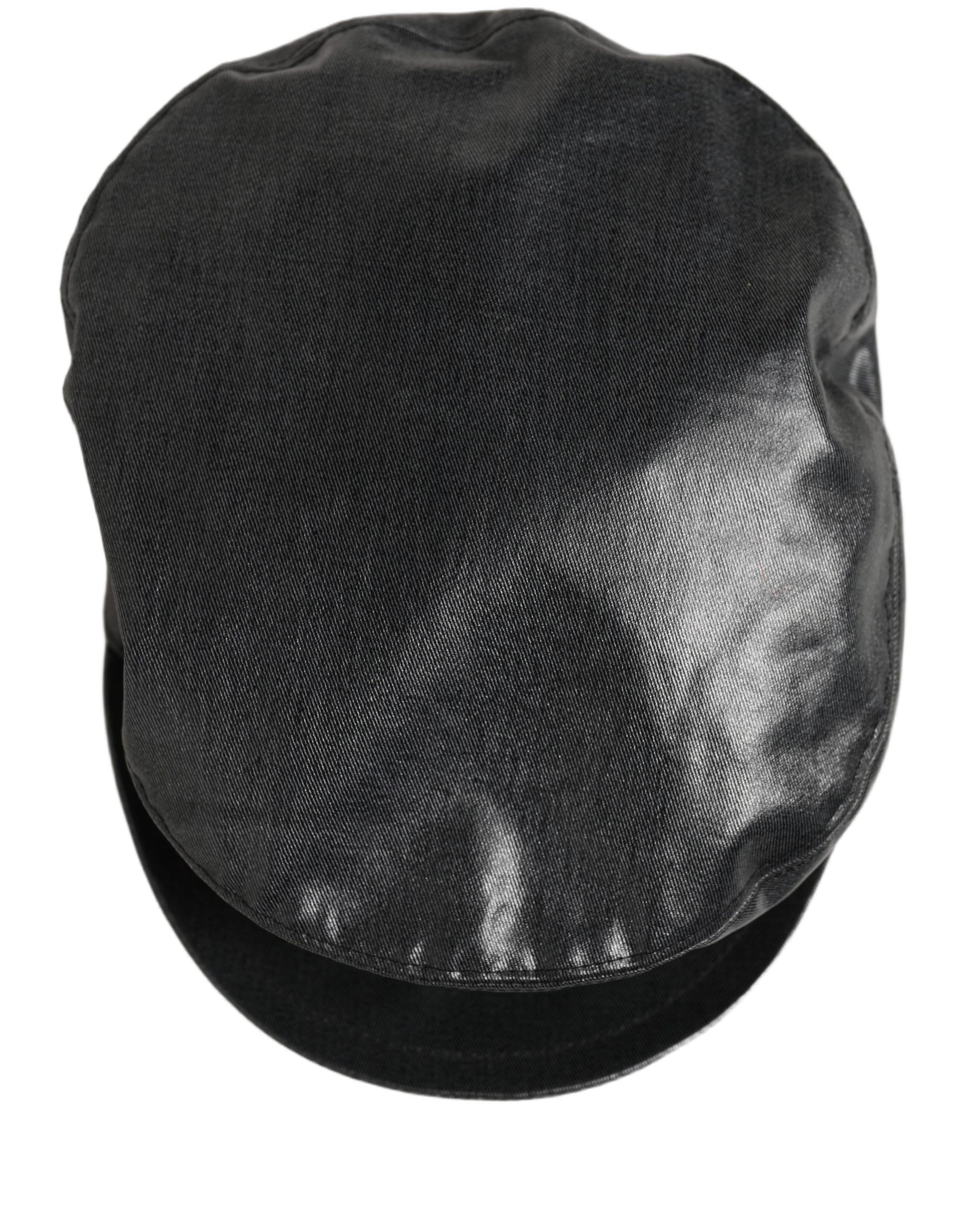 Black Cotton Gold DG Chain Baker Boy Capello Hat