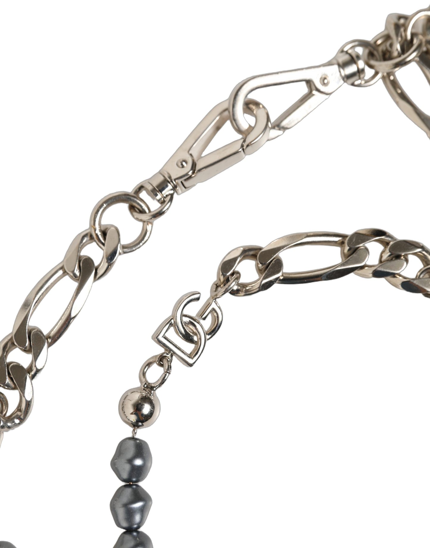 Silver Tone Chain Signature DG Logo Pendant Necklace