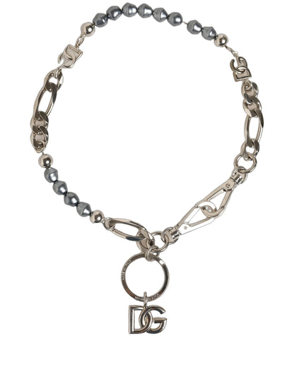 Silver Tone Chain Signature DG Logo Pendant Necklace