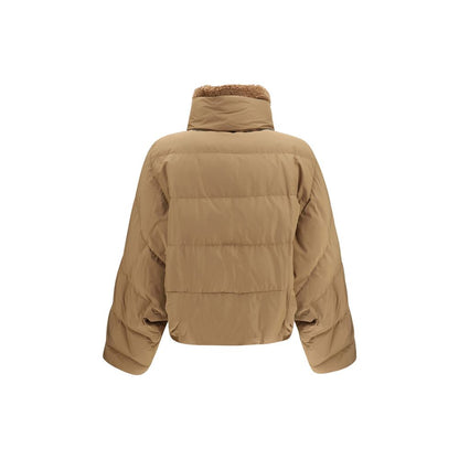 Beige Goose Down Full-Length Jacket