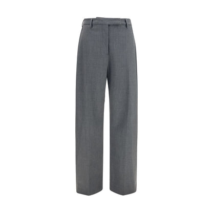 Gray Polyester Dress Pants