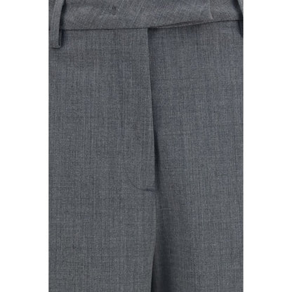 Gray Polyester Dress Pants