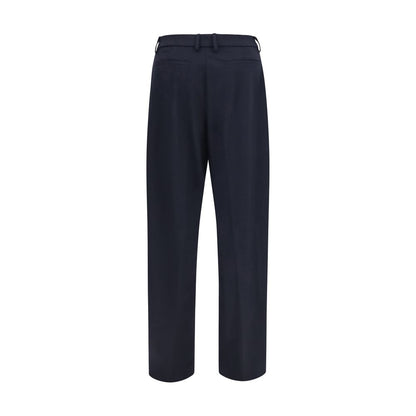 Blue Polyester Dress Pants