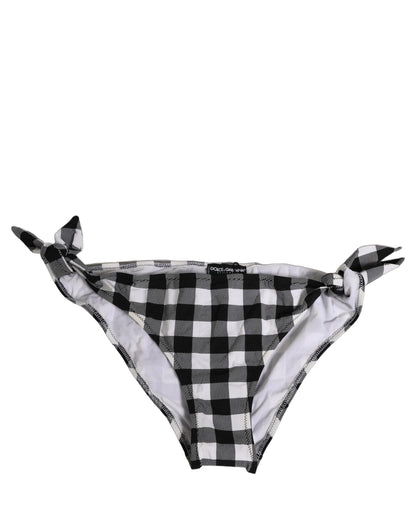 Black White Checkered Beachwear Bikini Bottom