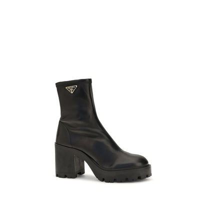 Black Calf Leather Bos Taurus Ankle Boots