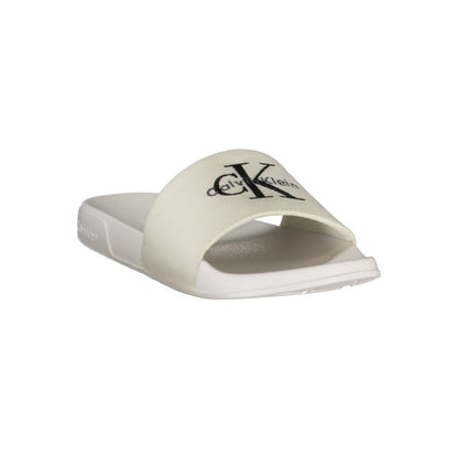 White Polyester Women's Slipper