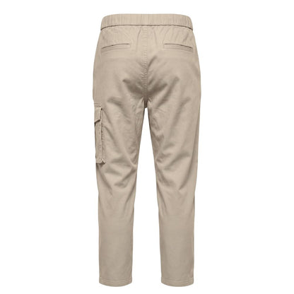 Beige Lyocell Women Pants