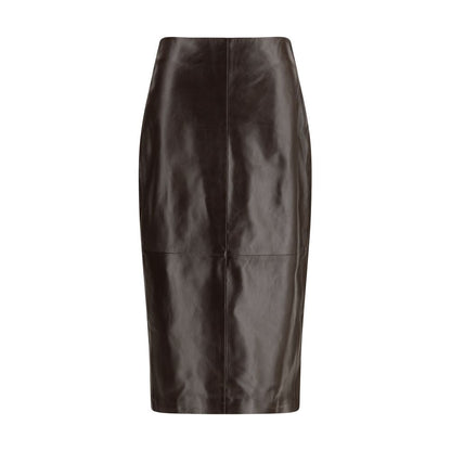 Brown Leather Long Skirt