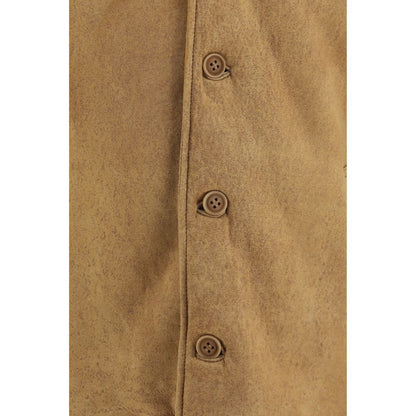 Brown Leather Full-Length Jacket