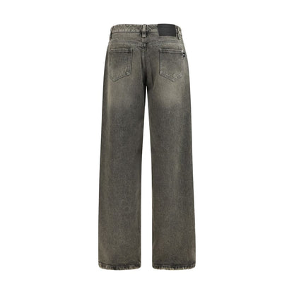 Gray Cotton Relaxed Fit Jeans