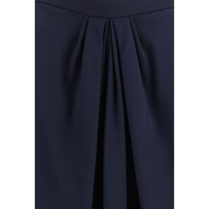 Blue Silk Long Skirt
