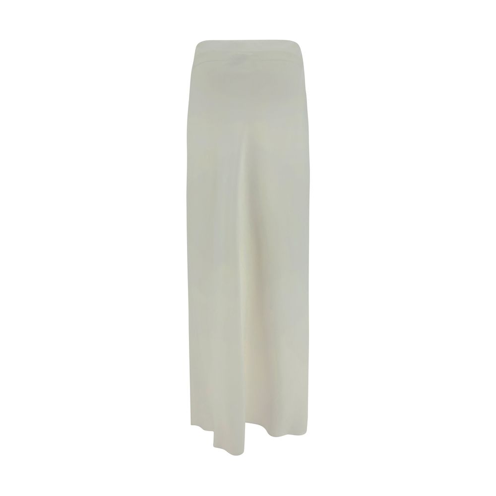 White Viscose Long Skirt