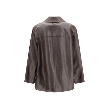 Black Wool Oves Aries Leather Jacket
