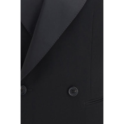 Black Wool Oves Aries Leather Jacket