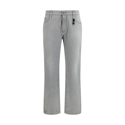 Gray Cotton Boyfriend Jeans