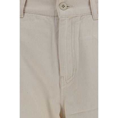 White Cotton Casual Pants