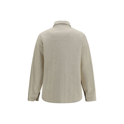 Beige Polyamide Full-Length Jacket