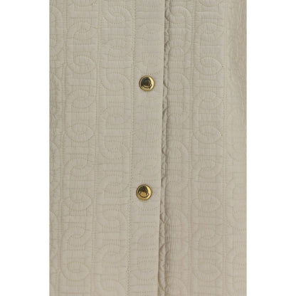 Beige Polyamide Full-Length Jacket