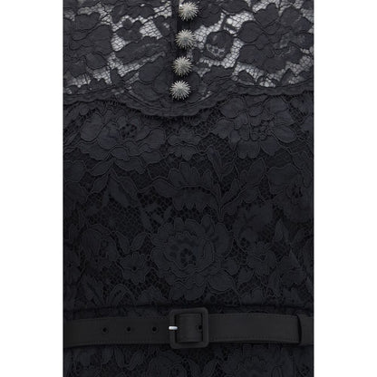 Black Polyester Casual Dress