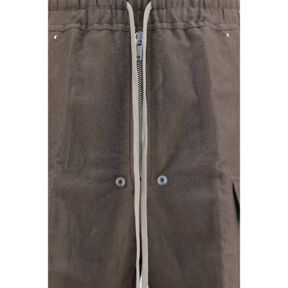 Gray Ramie Cargo Pants