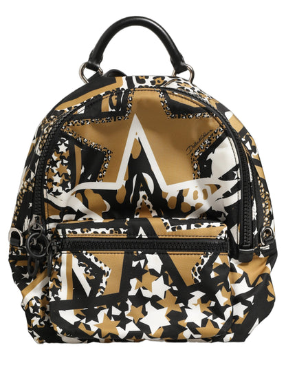 Multicolor Star Nylon School Travel Backpack Borse Bag