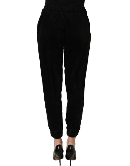Dark Gray Mid Waist Tapered Cropped Trouser Pants