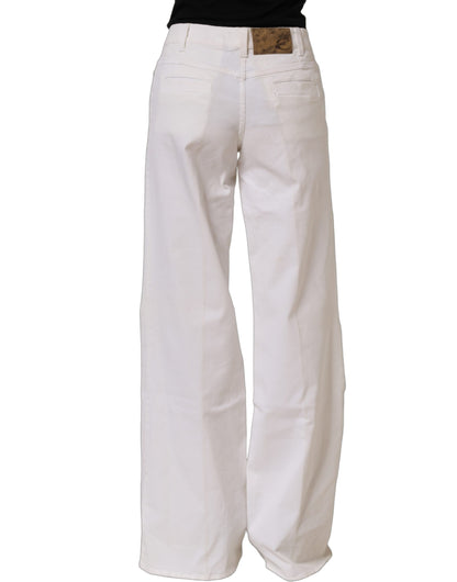 White High Waist Wide Leg Denim Trouser Jeans