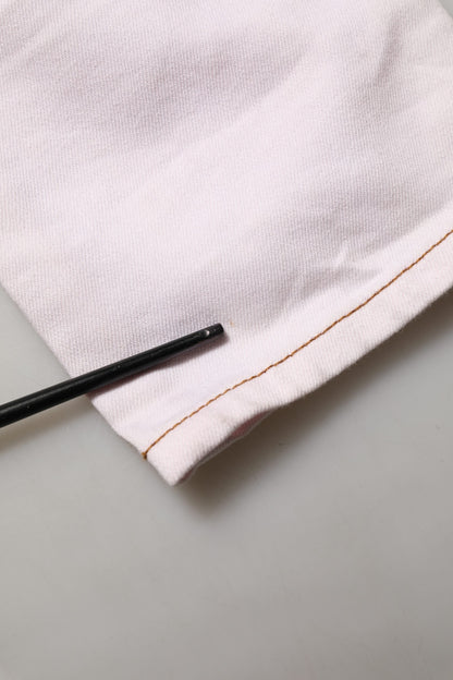 Light Pink Cotton Mid Waist Denim Trouser Jeans