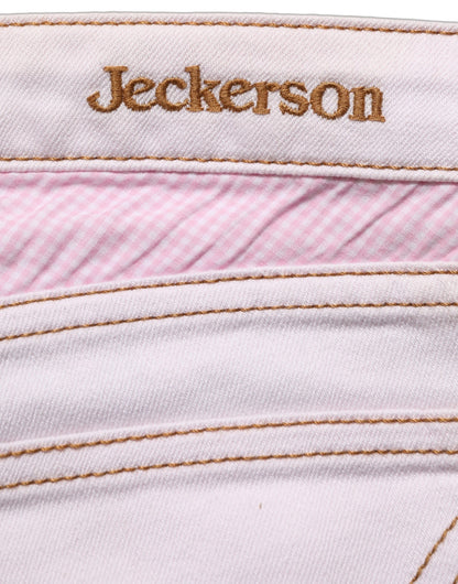 Light Pink Cotton Mid Waist Denim Trouser Jeans