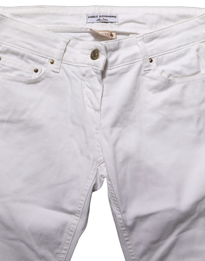 White Cotton Stretch Skinny Denim Jeans