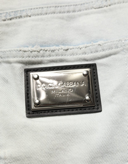 Light Blue Cotton Stretch Skinny Denim Jeans