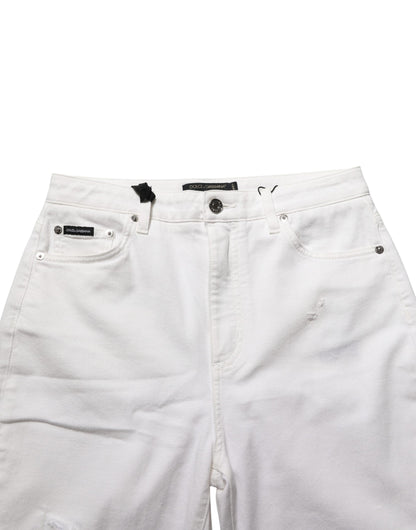 White Cotton Stretch Skinny Denim Jeans