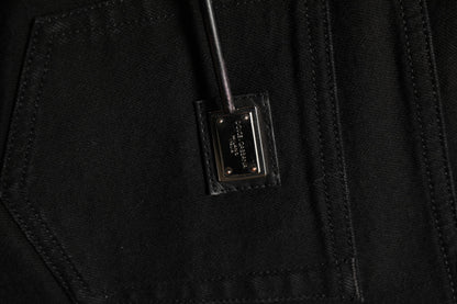 Black Cotton Stretch Skinny Denim Jeans