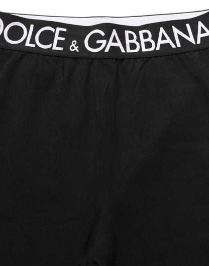Black Cotton HighWaist Cropped Leggings Pants