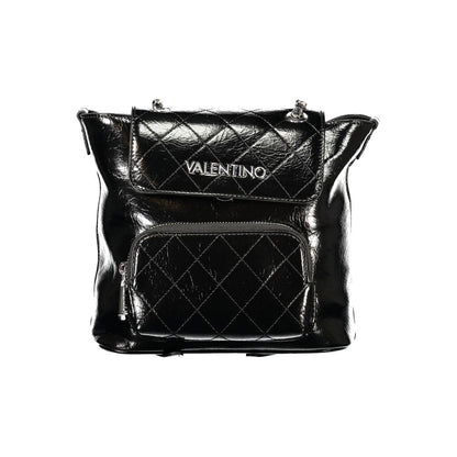 Black Polyurethane Women's Backpack