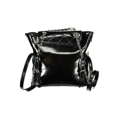 Black Polyurethane Women's Backpack