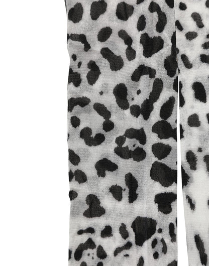 Gray Leopard Nylon Tights Stocking Pantyhose Socks