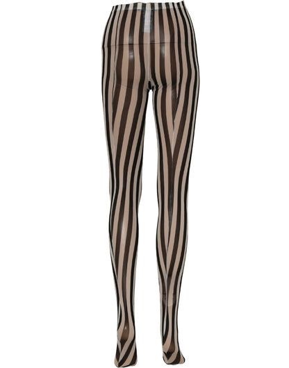 Black White Stripes Tights Stocking Pantyhose Socks