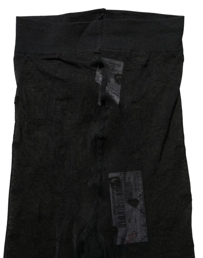 Black Nylon Logo Tights Stocking Pantyhose Socks